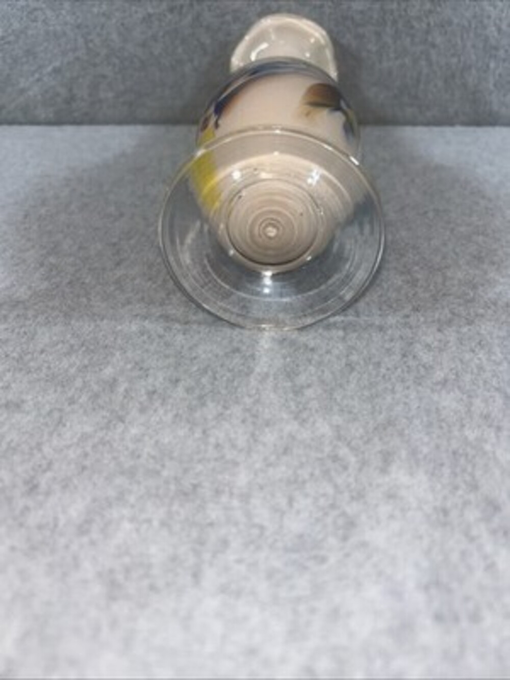 Murano 9" Art Vase With Ruffle Top And Clear Bottom - Picture 5 of 6